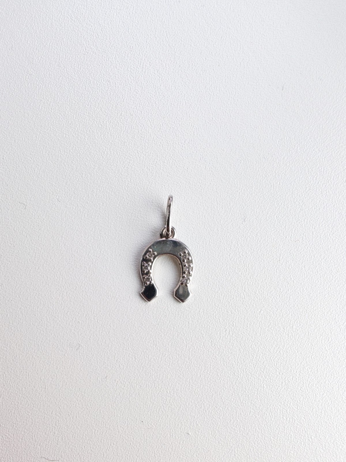 Sterling zilveren hoefijzer hanger met zirkonia steentjes, Overige voorstellingen, Nieuw, Ophalen of Verzenden, Zilver