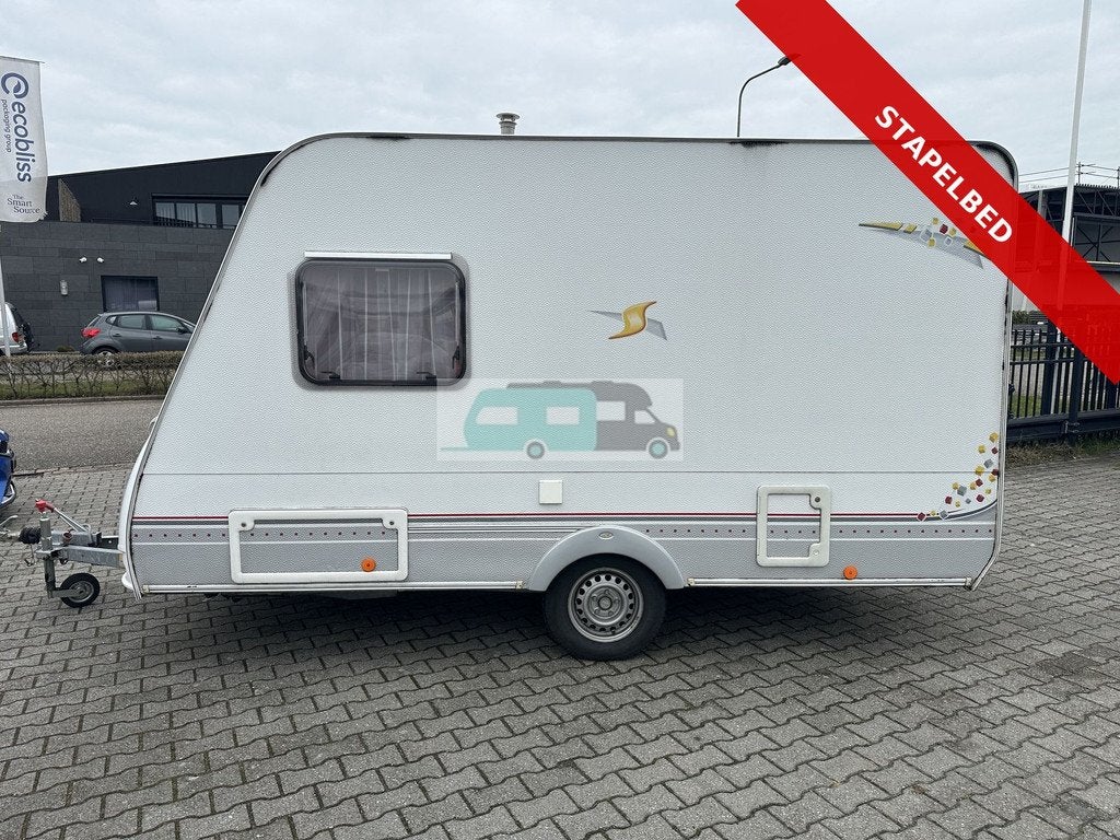 Sterckeman 370DD 2008 met stapelbed. lichtgewicht (bj 2008), Sterckeman, Koelkast, Bedrijf, Tot en met 4