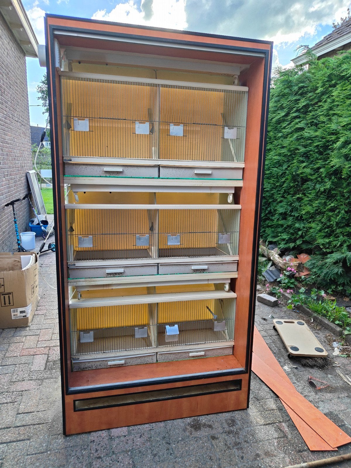 Vogel kooi 6 hokken, Ophalen, Metaal, Vogelkooi
