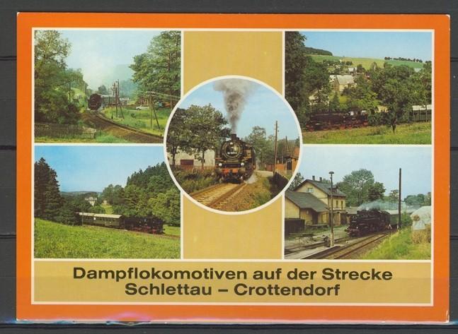 Locomotief Schlette Crottendorf FotoAnsichtkaart Trein t-175, Ophalen of Verzenden, Zo goed als nieuw, Trein, Kaart of Prent