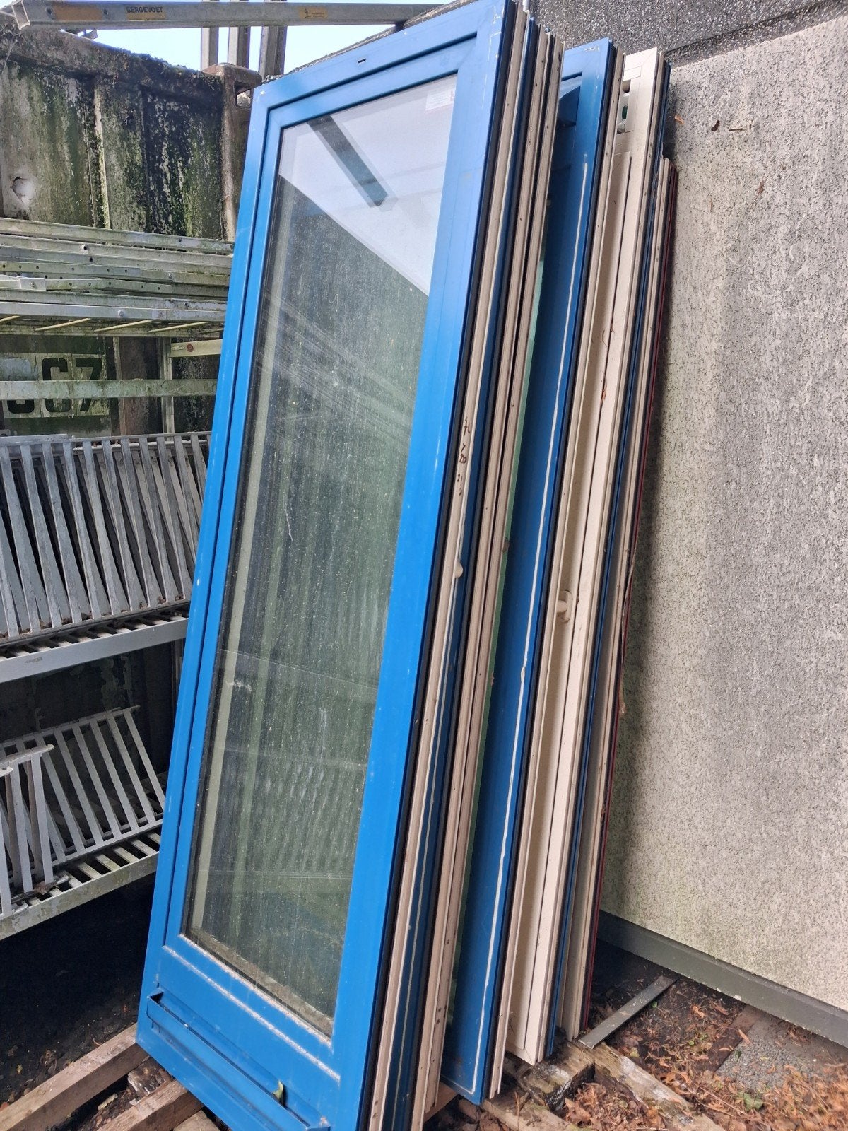 5 x kunstof ramen met dubbelglas 72x220cm bxh, Ophalen of Verzenden