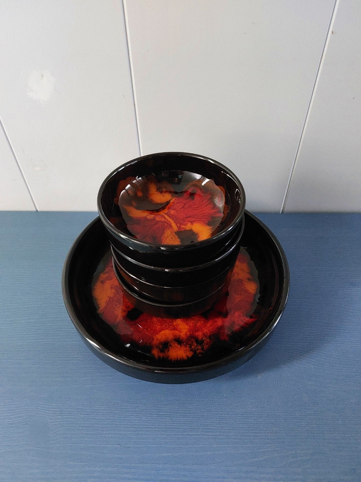 Vintage Schalenset Fat Lava Pindaset Jaren 60/70, Ophalen of Verzenden