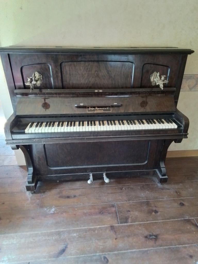 Antieke John Spencer & Co Piano - Londen, gratis af te halen, Ophalen, Gebruikt, Bruin, Piano