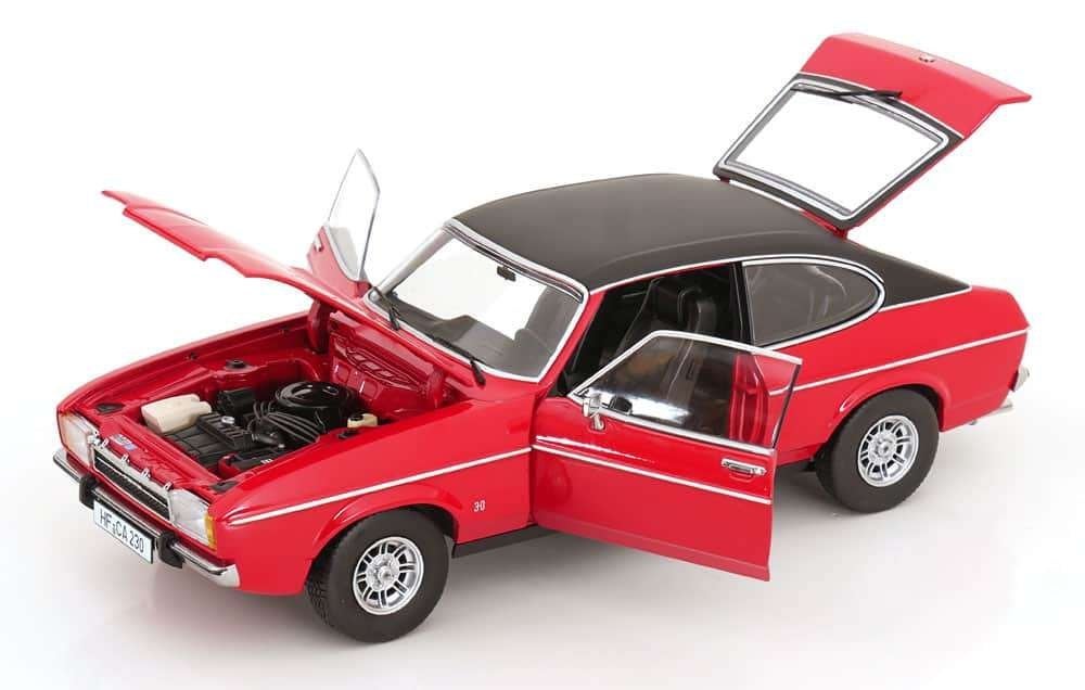 Ford Capri MKII Ghia 1974-1977 Rood/Zwart 1-18 Touring, Overige merken, Touring MOdels, Auto, Touring Models