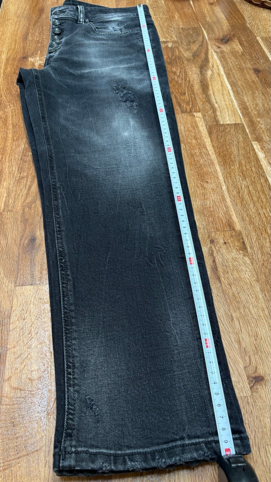 Dondup Koons Loose Fit Jeans Zwart W26, Ophalen of Verzenden, Zo goed als nieuw, Zwart, W27 (confectie 34) of kleiner