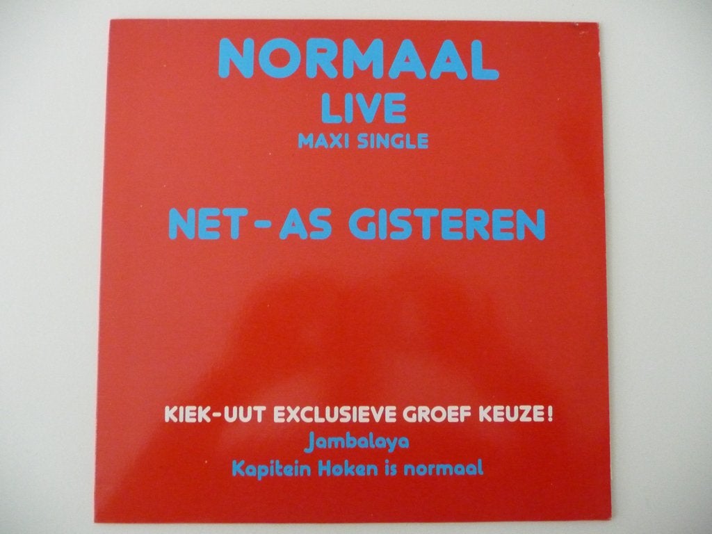 maxi single NORMAAL - NET-AS GISTEREN - WEA Rec, 1981, Cd's en Dvd's, Gebruikt, Ophalen of Verzenden, Pop, 12 inch
