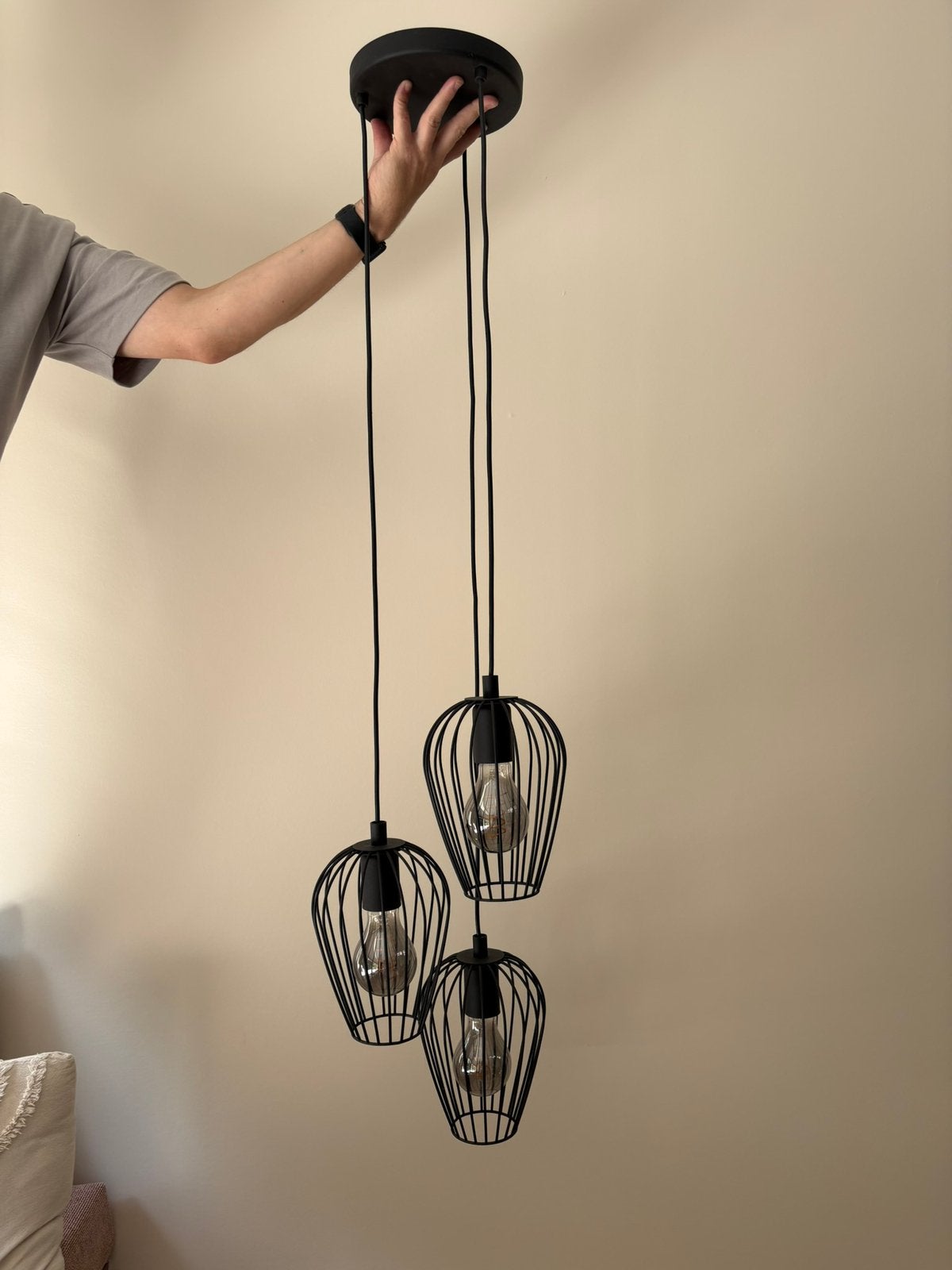 Eglo Newtown hanglamp (3-lichts), Ophalen, Zo goed als nieuw, Metaal, E27 (groot)