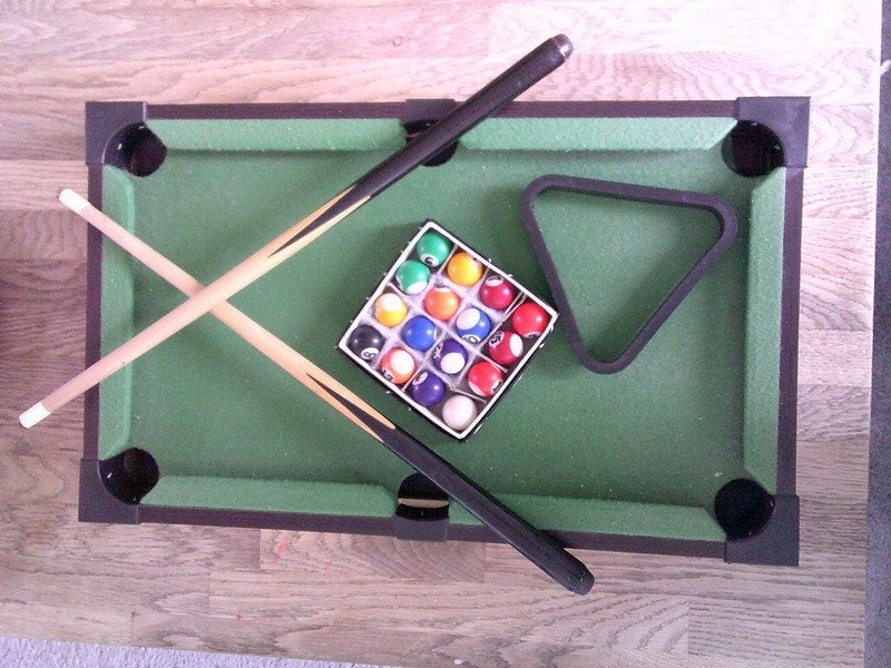 MINI Pooltafel tafelmodel ca.51cm man cave, Ophalen, Gebruikt, Overige typen