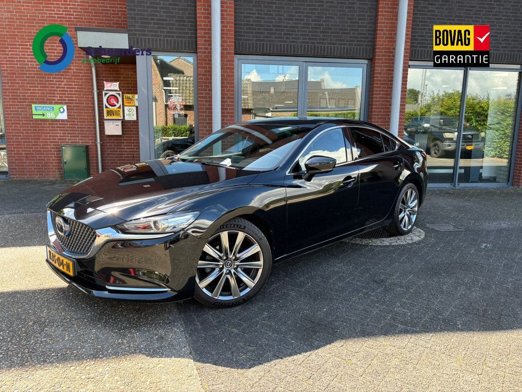 Mazda 6 2.5 SkyActiv-G 194 Signature,360 camera,leder,1 jaar, Auto's, Mazda, 12 maanden, Gebruikt, 4 cilinders, Zwart