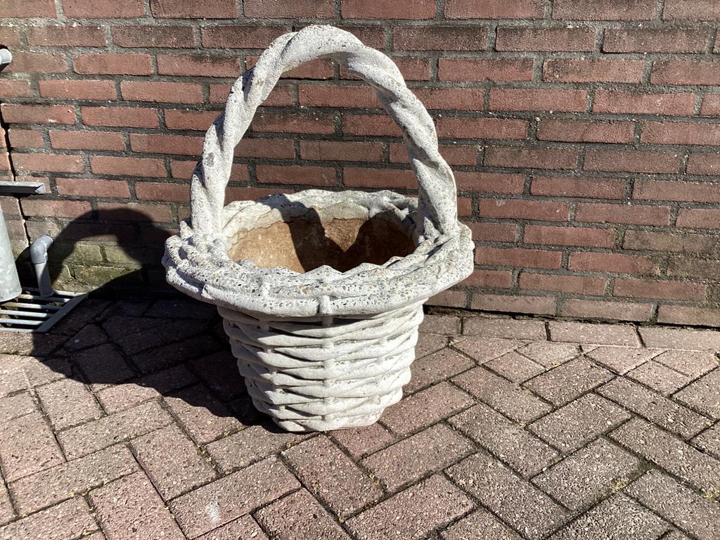 Bloembak plantenbak bloemenbak beton bloemenmand, Ophalen, Zo goed als nieuw, Rond