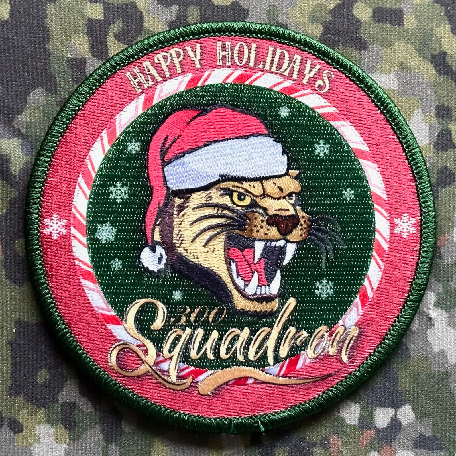 Patch RNLAF 300 SQN Christmas, Ophalen of Verzenden, Luchtmacht, Nederland, Embleem of Badge