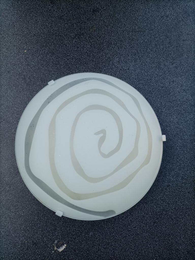 Moderne Plafonnière met Spiraalpatroon, Ophalen of Verzenden, Gebruikt, Glas, Modern