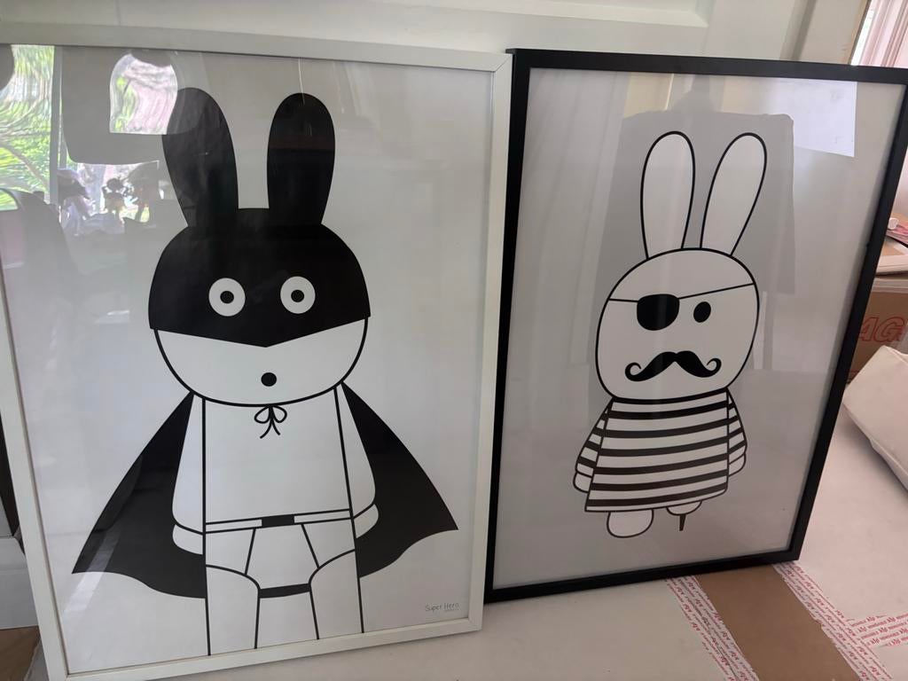 2 ingelijste Miniwila poster: nijntje Superheld & Piraat, Ophalen, Zo goed als nieuw, Wanddecoratie