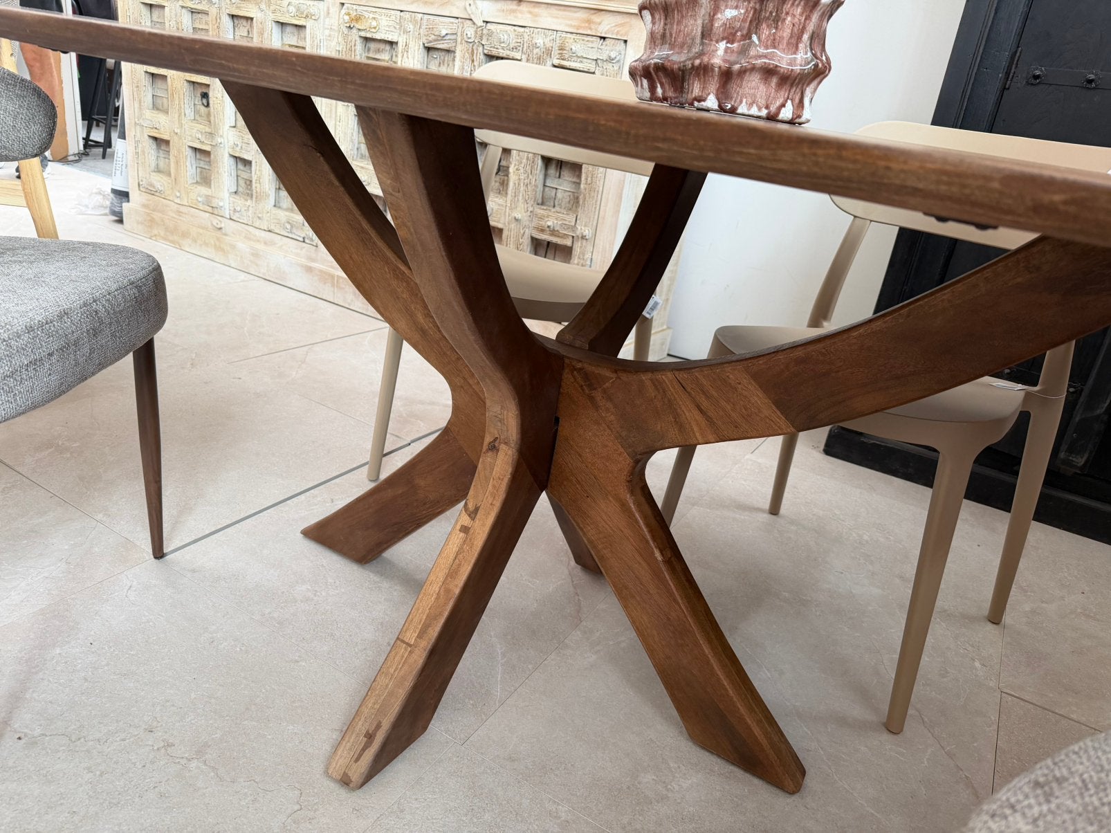 Magazijn Leegverkoop Eettafel deens ovaal mangohout Japandi, Hout, Nieuw, Ophalen of Verzenden, Info@wkhome.nl