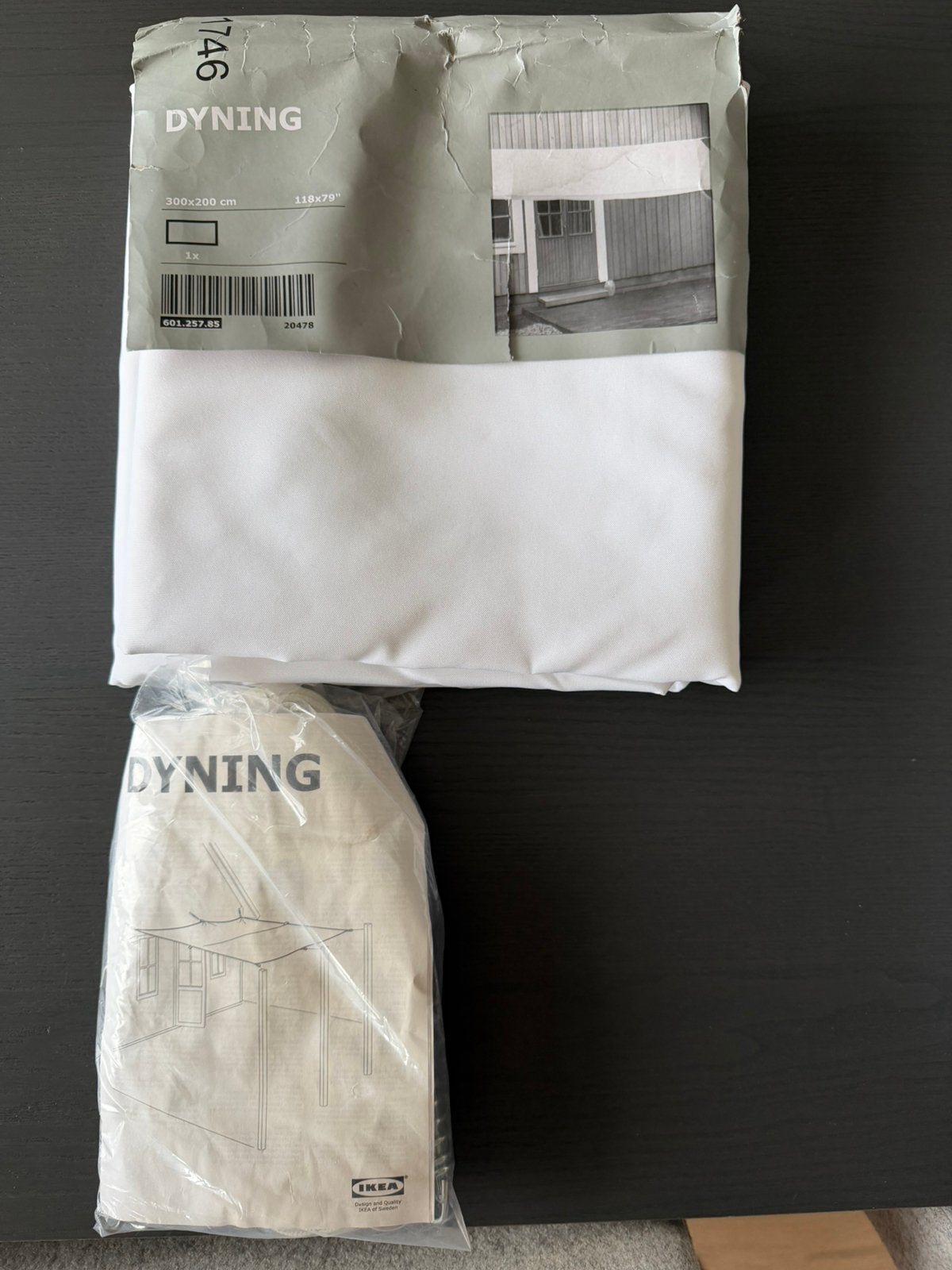 Schaduwdoeken Dyning, 200x300 wit 4 stuks, Tuin en Terras, Schaduwdoeken, Ophalen of Verzenden, Zo goed als nieuw