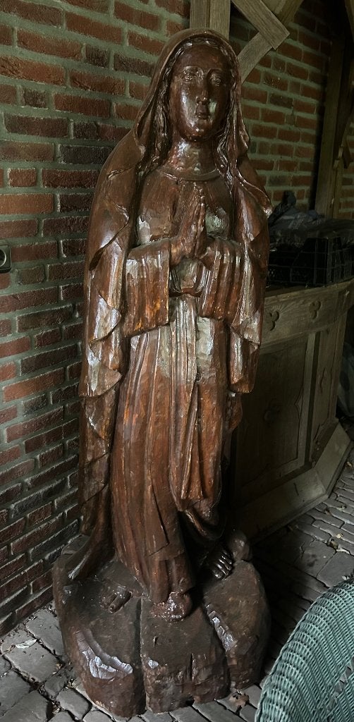 Mooi groot houten beeld van Maria, 1.65 meter, Antiek en Kunst, Antiek | Religie, Ophalen