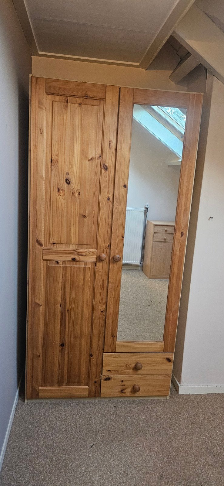 Gratis kledingkast 2 deurs met spiegel, Huis en Inrichting, Ophalen, Met deur(en), Gebruikt, 50 tot 100 cm
