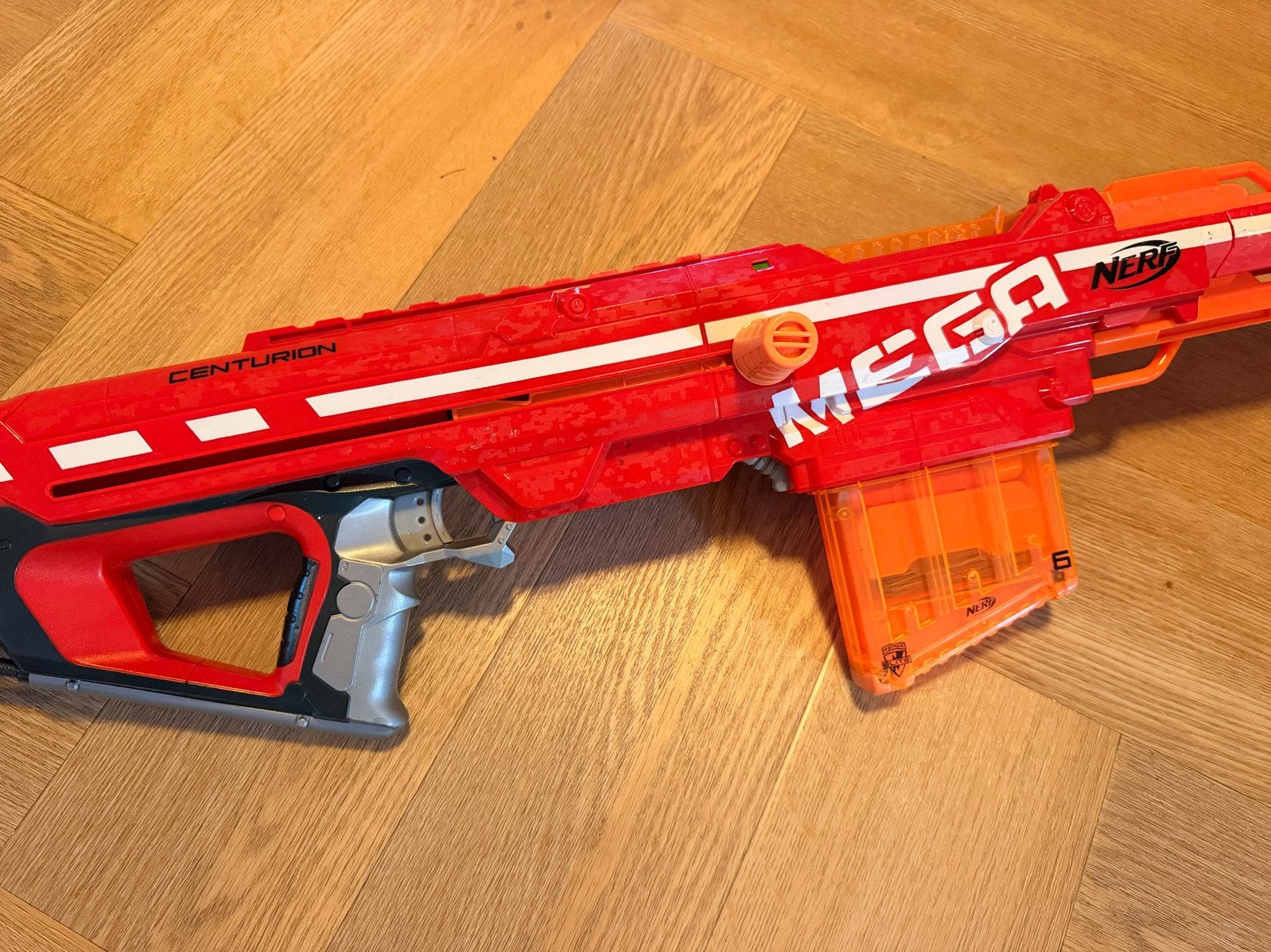 Nerf N-Strike Mega Centurion Blaster met magazijn, Ophalen of Verzenden, Gebruikt, Jongen of Meisje