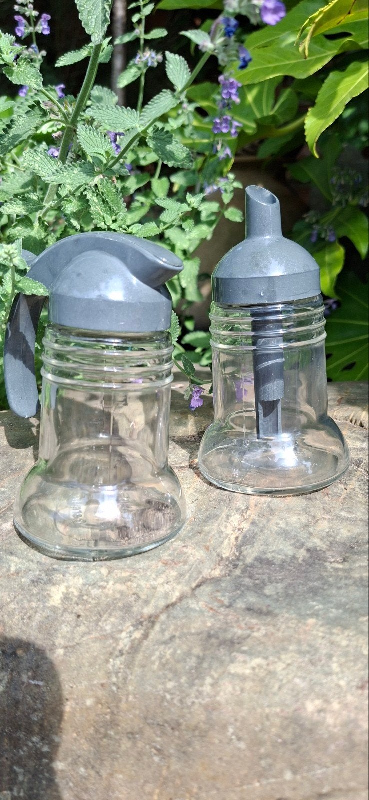 Famos Germany Melk en Suiker Set - Vintage Glas, Ophalen of Verzenden