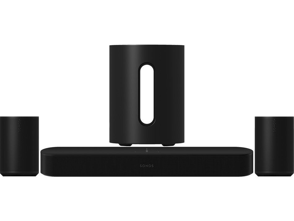 Sonos beam gen 2, 2x era 100 en mini sub, Soundbar, 70 watt of meer, Zo goed als nieuw, Overige spelers