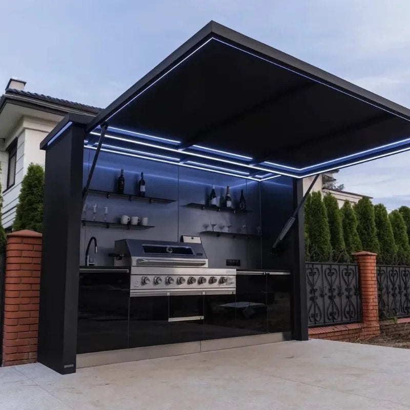 Luxe Zwart/Grijs Buitenkeuken Pod - RVS & Weerbestendig, Verzenden, Nieuw, Vrijstaand