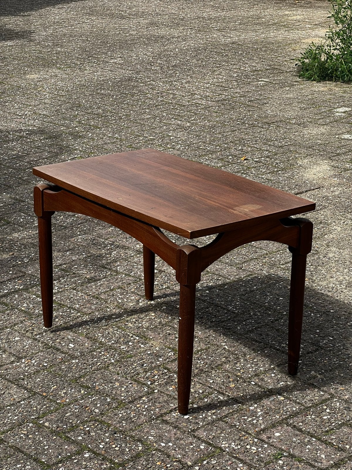 Deens design bijzettafel - Vintage houten salontafel, Minder dan 45 cm, Gebruikt, Rechthoekig, Hout