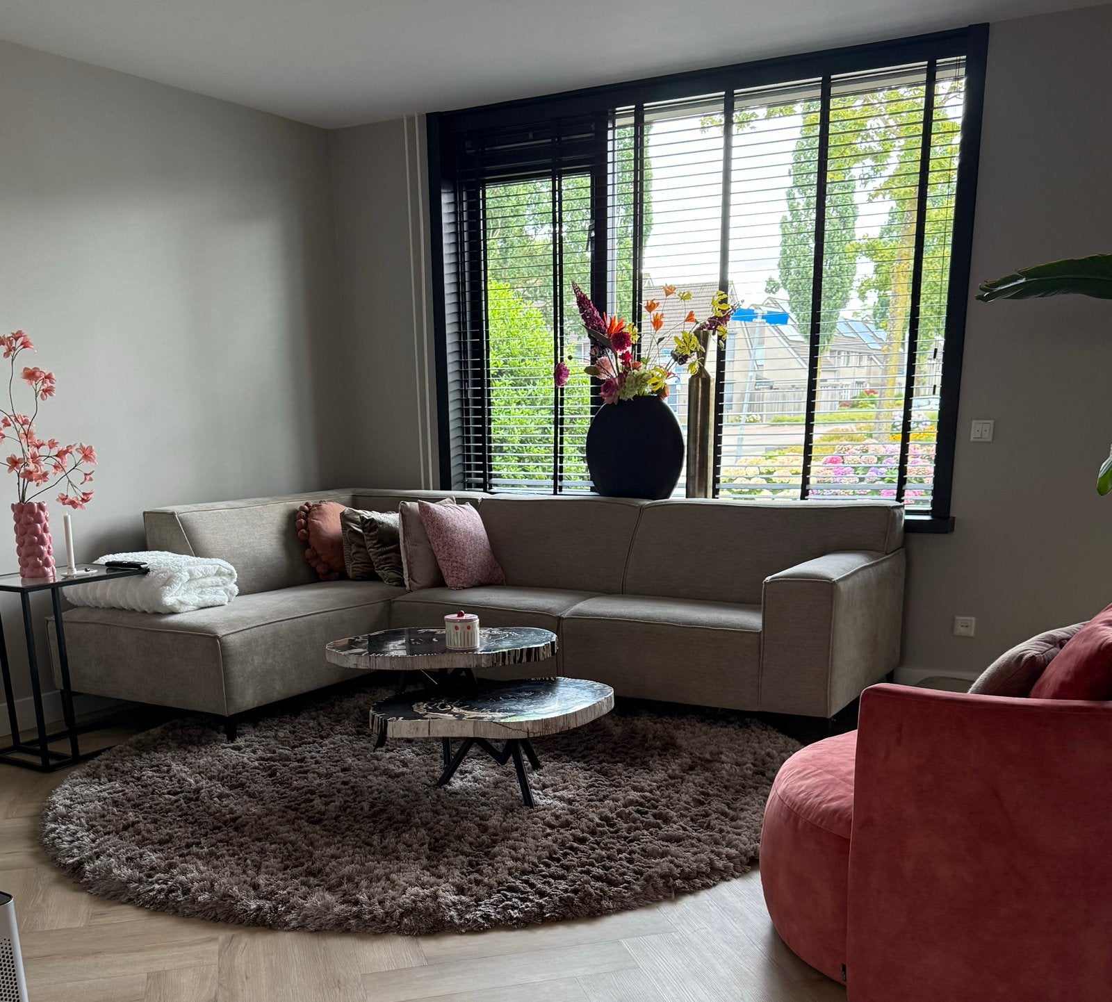 Rond vloerkleed van Kötter living!, Ophalen, Bruin, Rond, 200 cm of meer