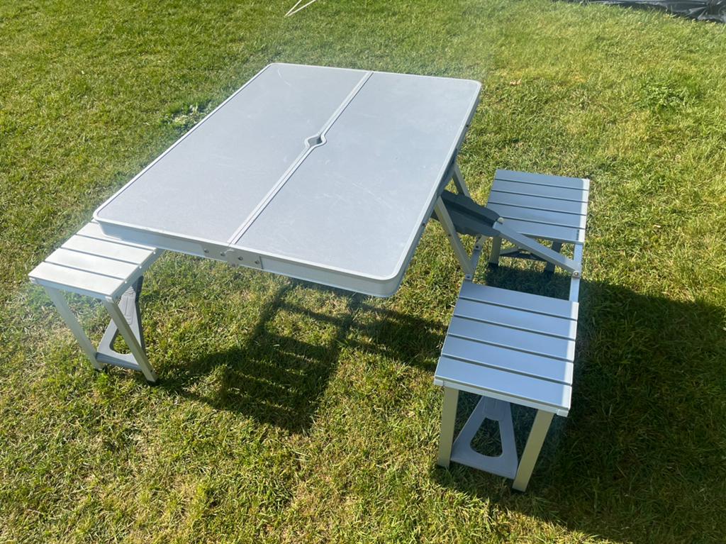 Picknicktafel camping, Ophalen, Gebruikt, Aluminium, Inklapbaar