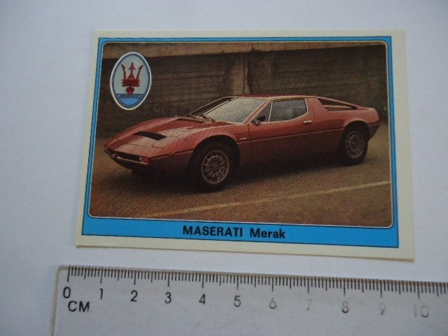 sticker oud Maserati Merak auto Super panini oldtimer, Verzenden, Zo goed als nieuw, Bedrijf of Vereniging