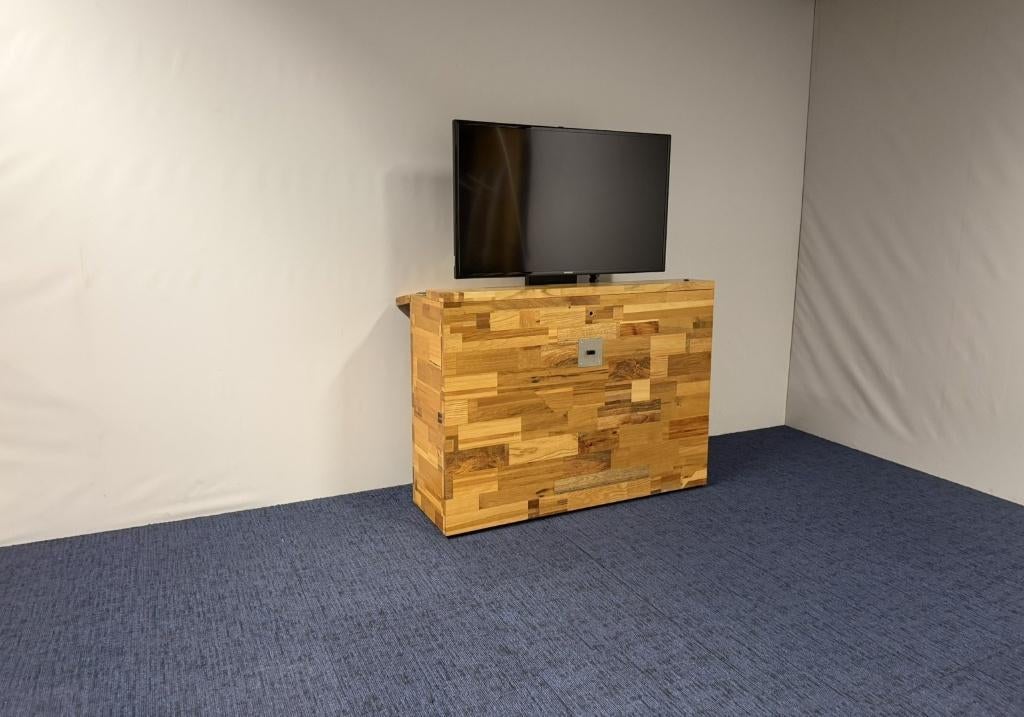 2 x Verrijdbare houten dressoir inclusief Samsung TV, Ophalen, Gebruikt, 25 tot 50 cm, 150 tot 200 cm
