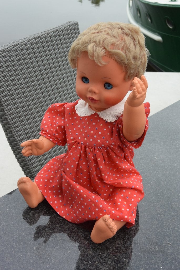 Furga babyformaat pop met blond haar, Verzamelen, Ophalen of Verzenden, Gebruikt, Pop