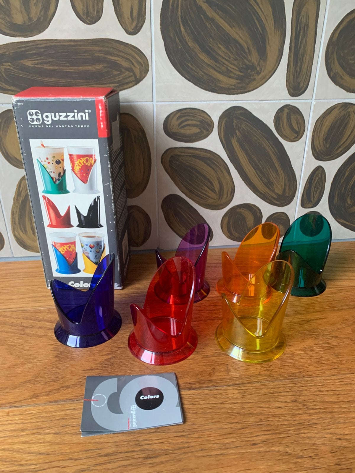 Guzzini Tipi design plastic cup holders vintage Italy, Overige materialen, Overige typen, Ophalen of Verzenden, Zo goed als nieuw