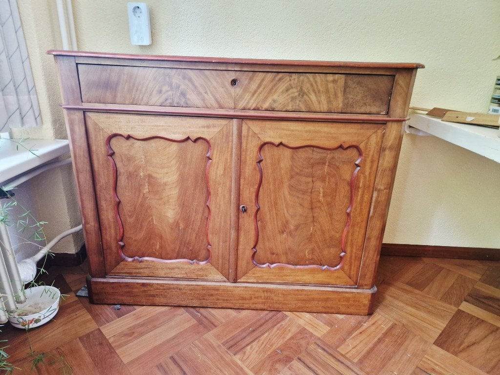 antiek mahonie houten dressoir / meidenkast / penantkastje, Antiek en Kunst, Ophalen