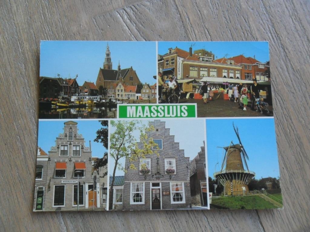 Maassluis, molen, drukkerij de Groot/slagerij, Verzenden, 1980 tot heden, Gelopen, Zuid-Holland