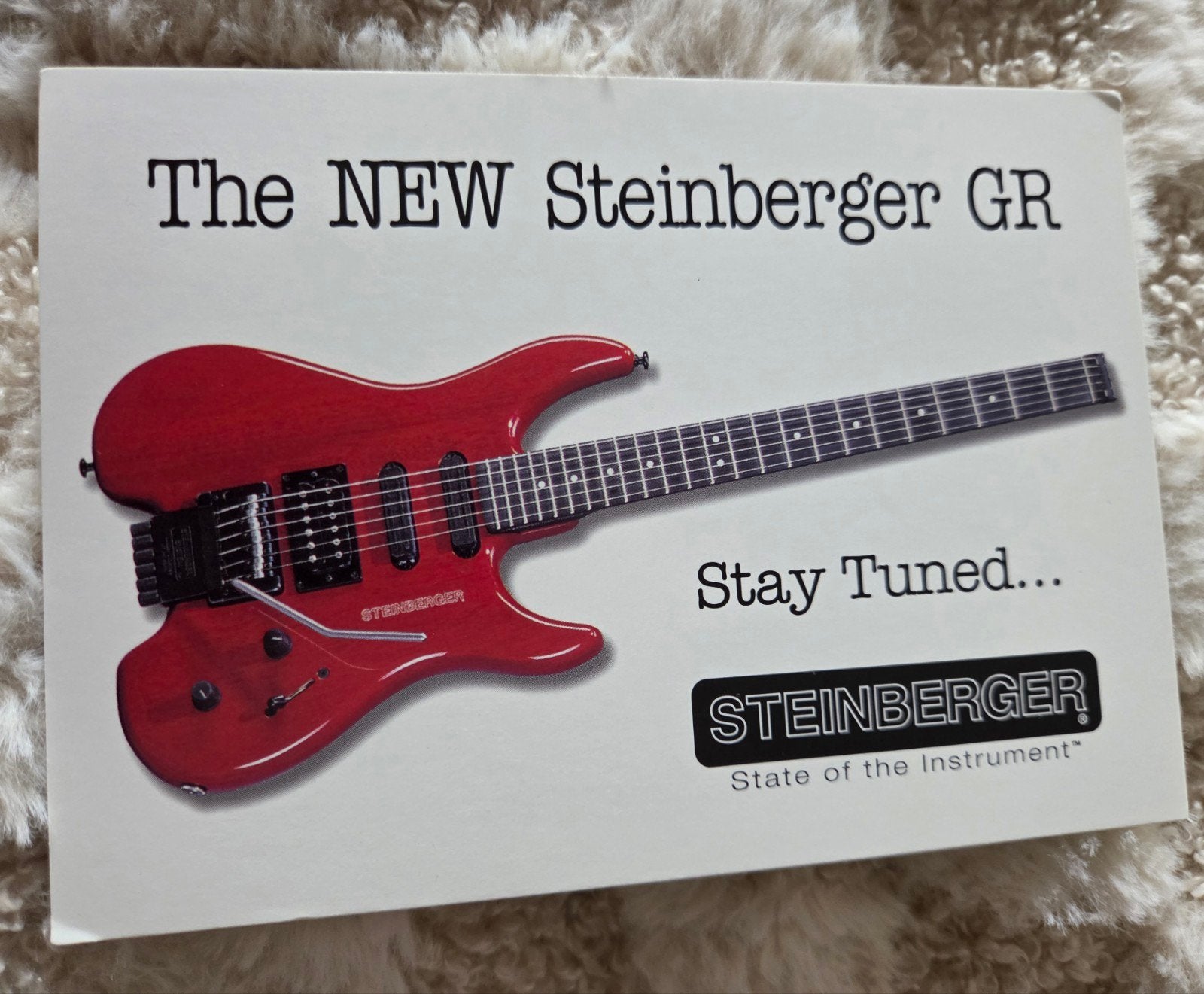 Steinberger GR gitaar reclamekaart - Zeldzaam verzamelobject, Verzenden, 1980 tot heden, Ongelopen, Muziek