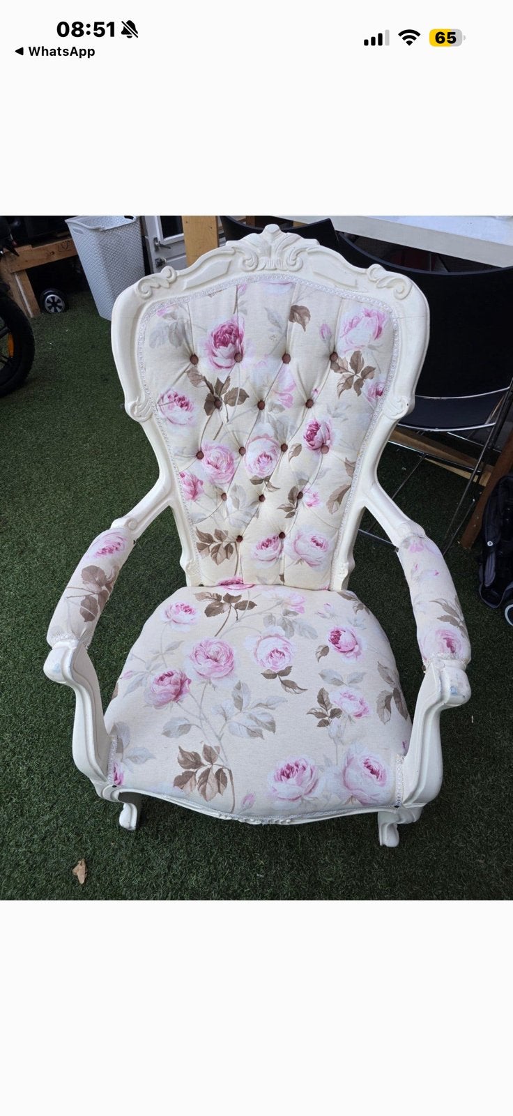 Barok fauteuil met bloemen print (stoel), Ophalen
