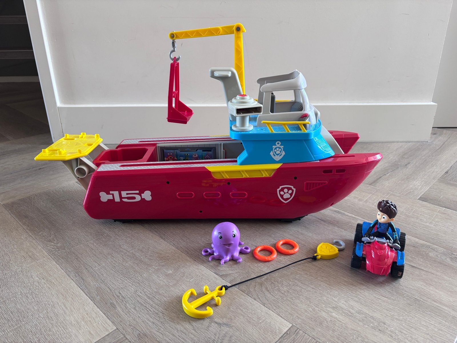 Paw Patrol Sea Patroller met Ryder en accessoires, Ophalen of Verzenden, Zo goed als nieuw, Jongen of Meisje