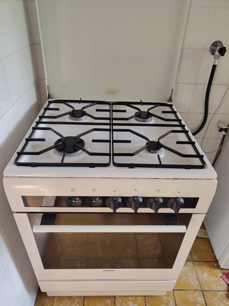 Goedwerkend gasfornuis 4-pits, oven defect, Ophalen, Gebruikt, 60 cm of meer, 4 kookzones
