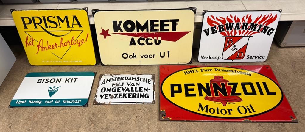 Emaille bord reclamebord Langcat Edy, Antiek en Kunst, Antiek | Emaille, Ophalen of Verzenden