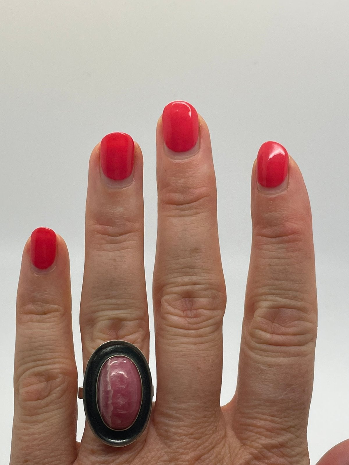 F576 Prachtige zilveren Georg Kramer ring maat 18, Ophalen of Verzenden, Zilver, Ring, Met edelsteen