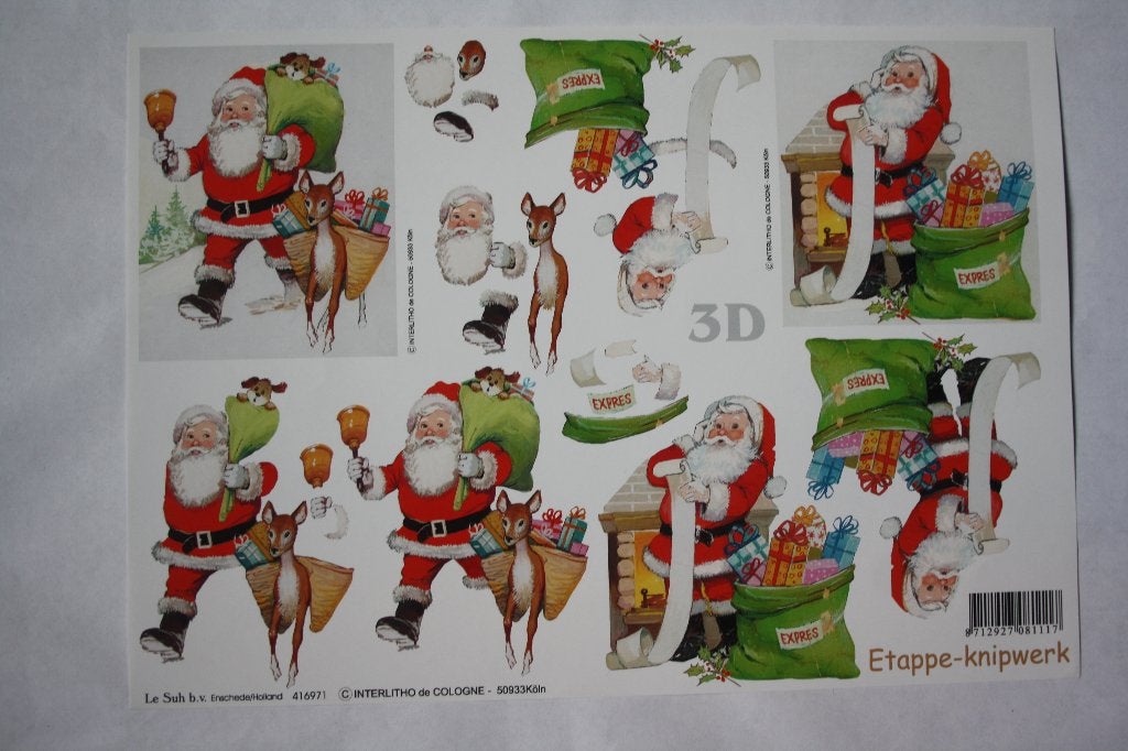Knipvel 3D etappeknipwerk kerstman 9101, Ophalen of Verzenden, Nieuw, Kerst, Knipvel