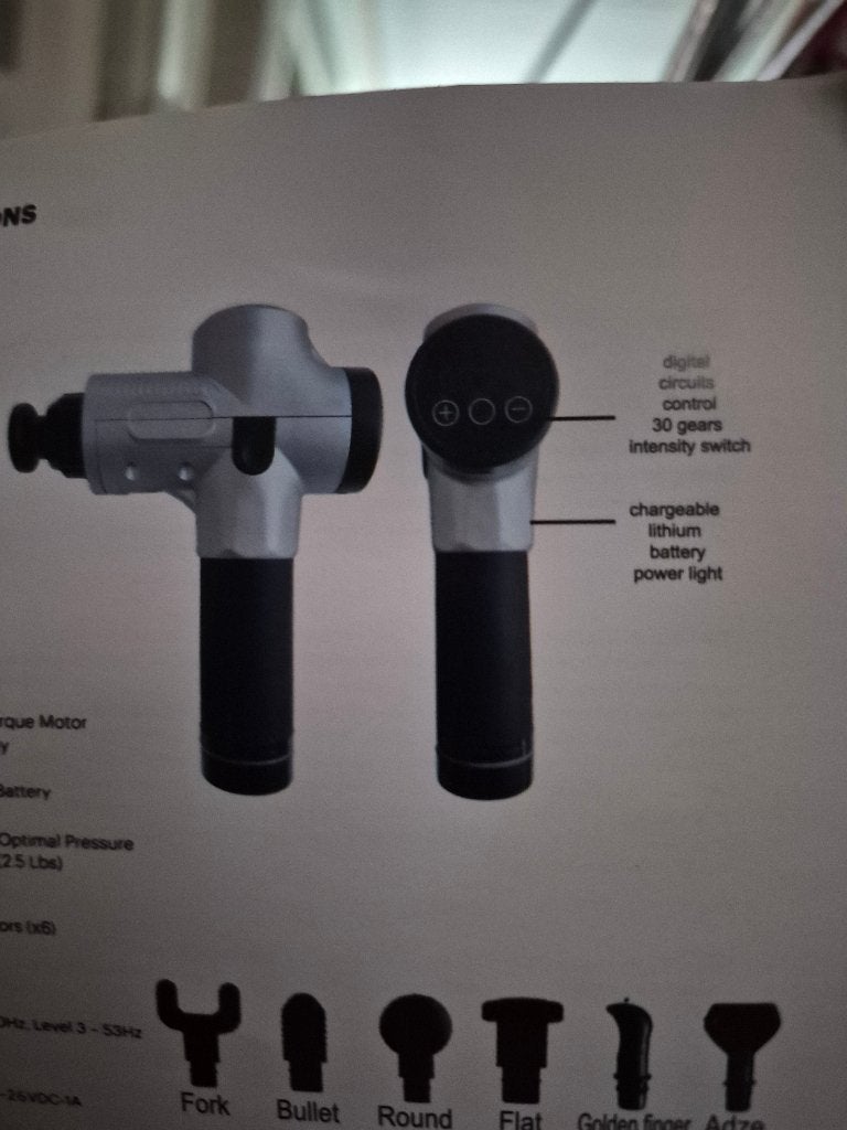 Massage gun, Zilver - Draadloos, Spierherstel, Relax massage, Ophalen, Zo goed als nieuw, Apparaat