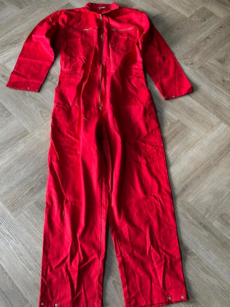 Rode katoenen overall - Maat 60 (XL) splinternieuw, Ophalen of Verzenden, Nieuw, Overall