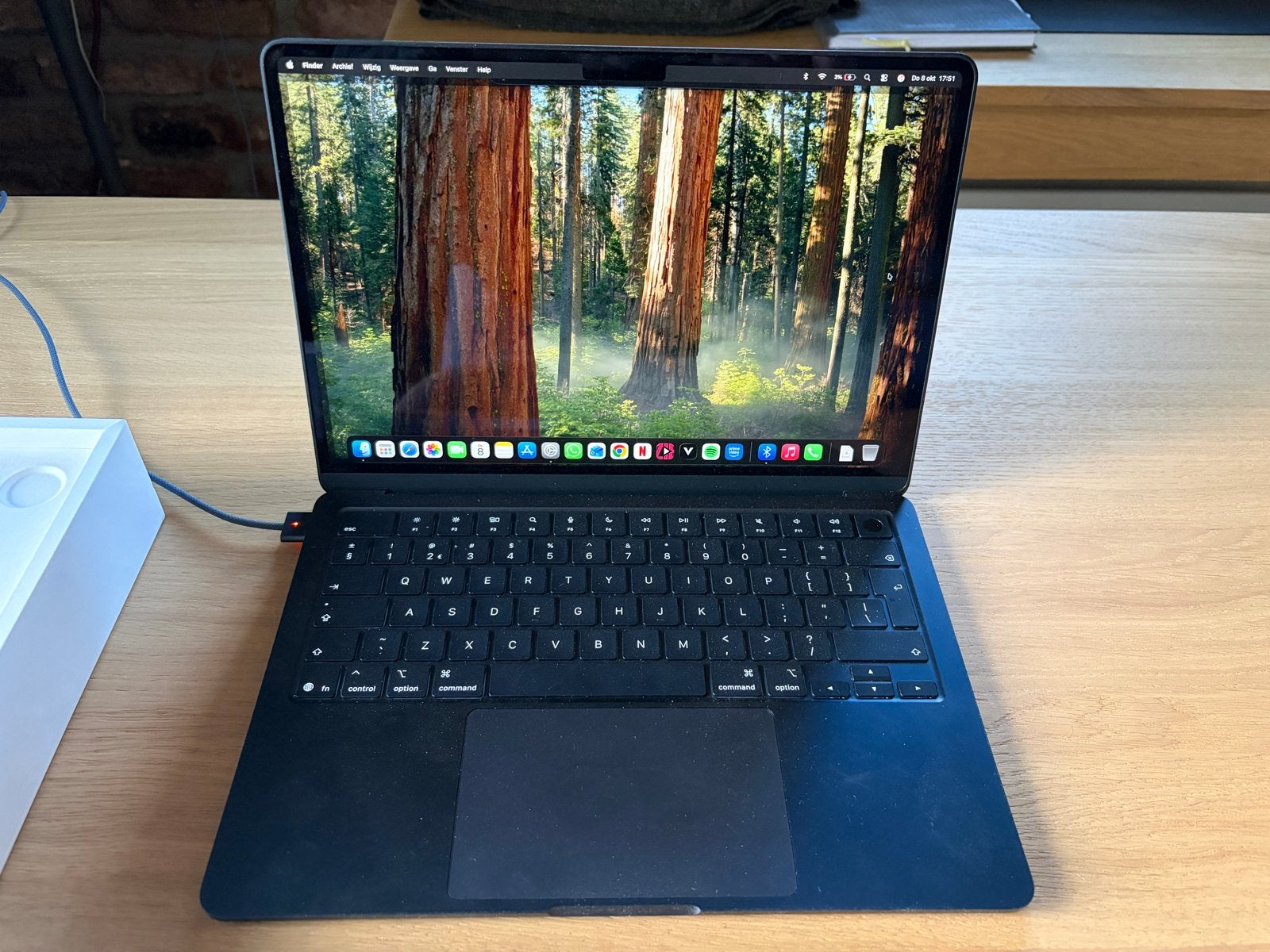 MacBook Air 13" M4 2025, 16GB RAM, 256GB SSD, Midnight, Ophalen, 256 GB, 13 inch, Zo goed als nieuw