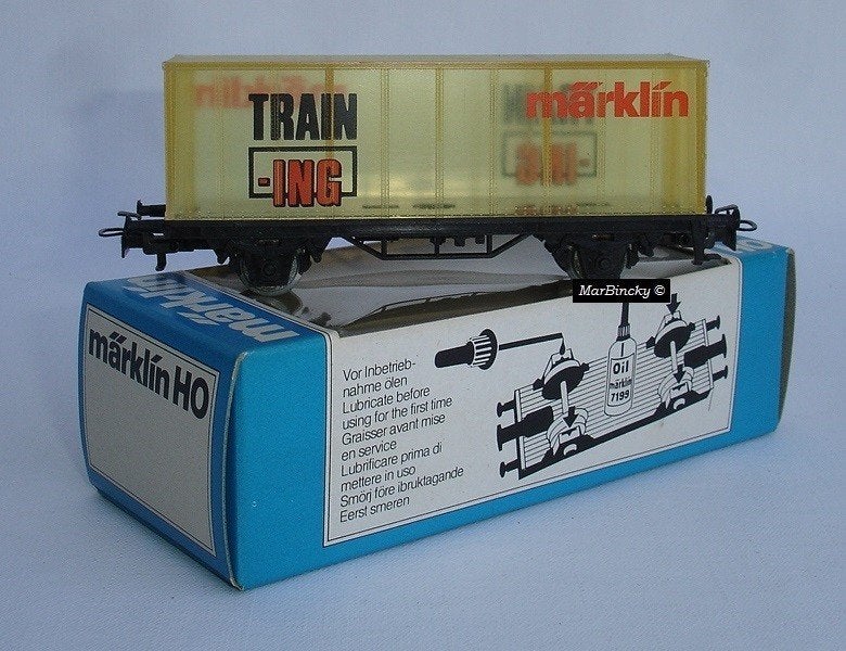 Märklin 4481 Training Doorzichtige Containerwagen !, Wisselstroom, Gebruikt, Wagon, Ophalen of Verzenden