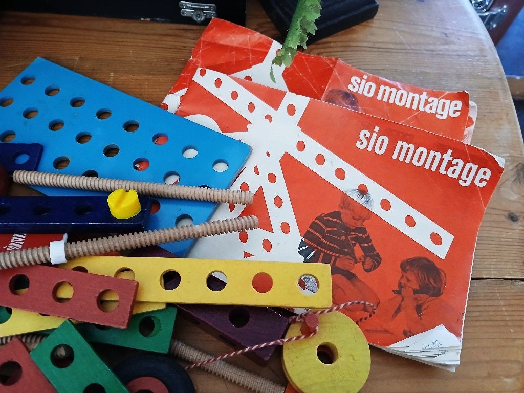 SIO constructie speelgoed vintage hout '60, Ophalen of Verzenden, Gebruikt, Overige typen