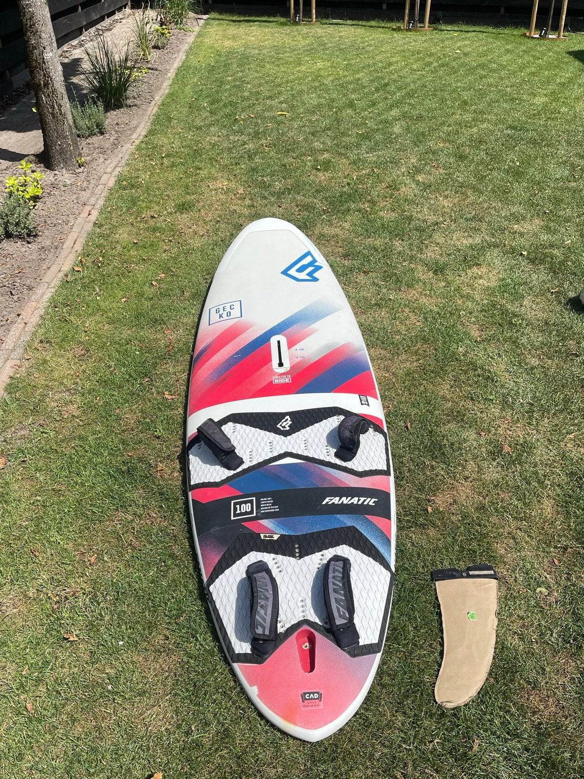 Fanatic Gecko 100L Freeride windsurfboard, Ophalen, Met voetbanden, Gebruikt, Minder dan 250 cm
