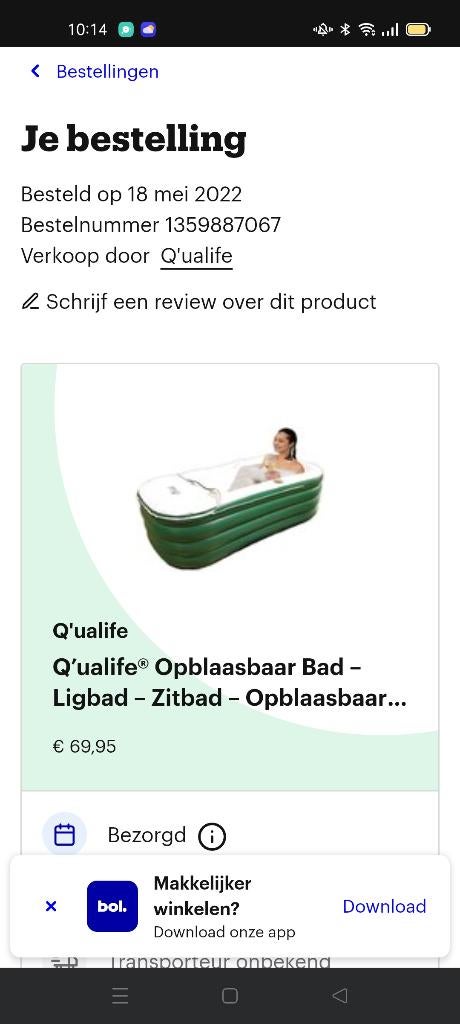 Opblaasbaar bad, Ophalen, Overige typen, 50 tot 100 cm, Zo goed als nieuw