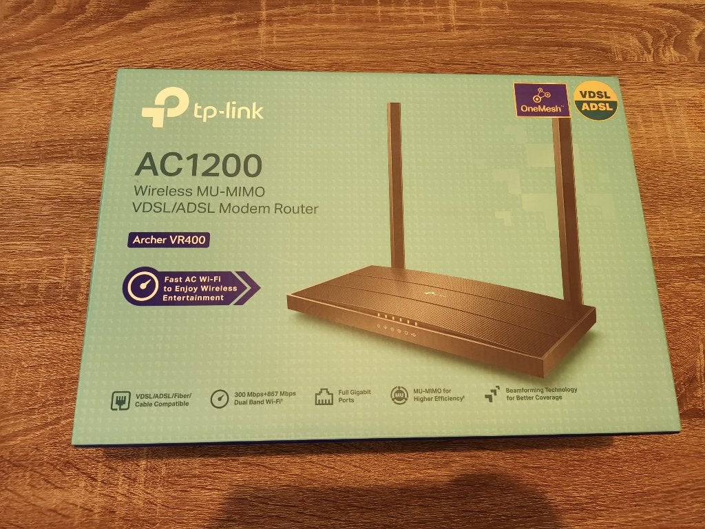 TP-Link Archer VR400 AC1200 VDSL/ADSL Modem Router, Computers en Software, Ophalen of Verzenden, Zo goed als nieuw, Router met modem