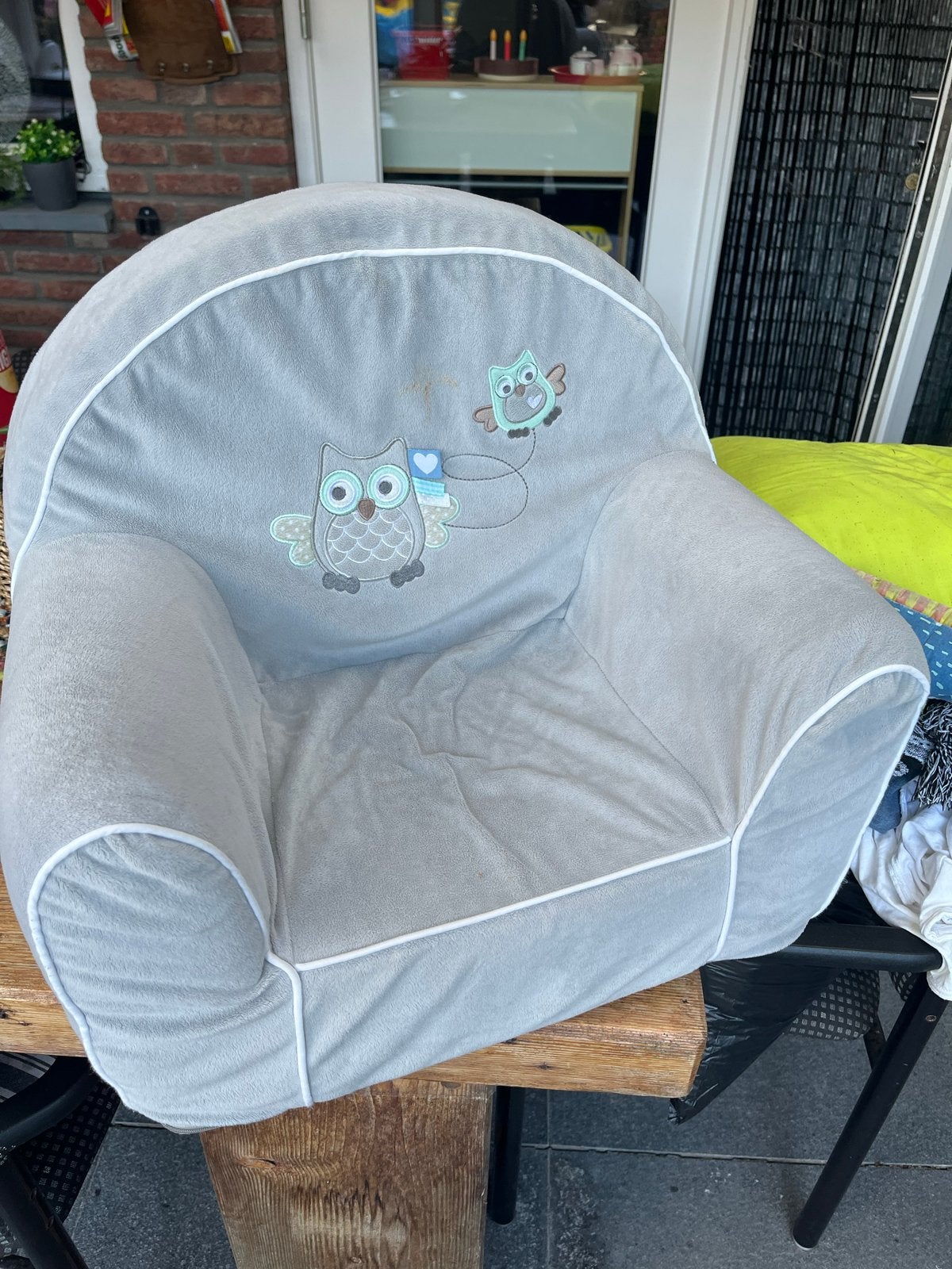 Leuke kinderstoel met uilenprint, Kinderen en Baby's, Ophalen of Verzenden, Gebruikt, Stoel